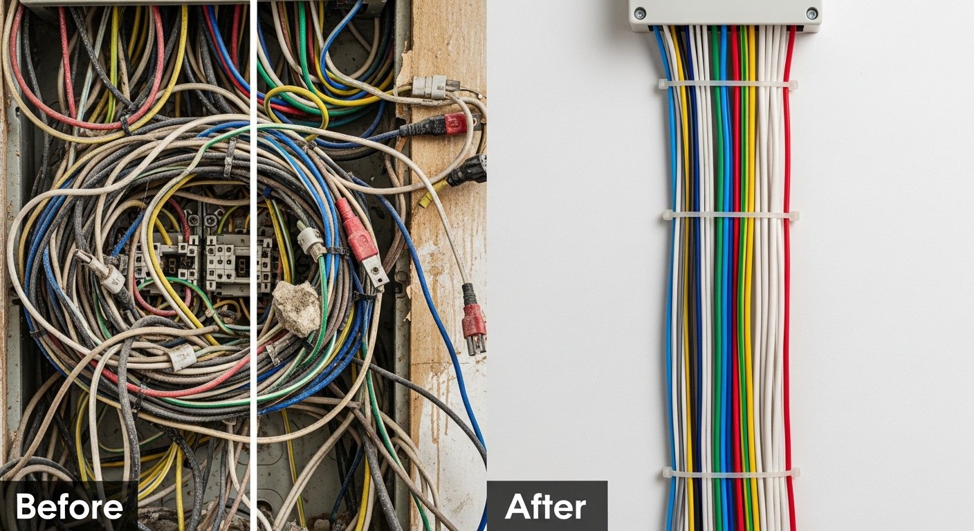 New Construction Electrical before and after style electrical upgrade photo
