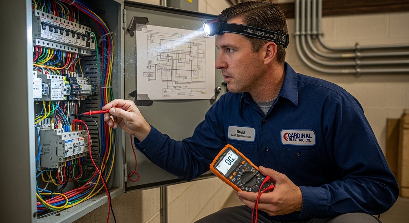 Commercial Electrician process work in Collinsville